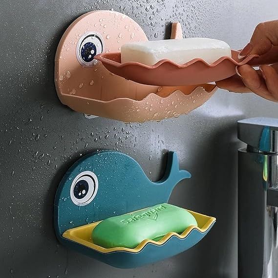 Whale Shaped Double Layer Soap Holder for Bathroom & Kitchen